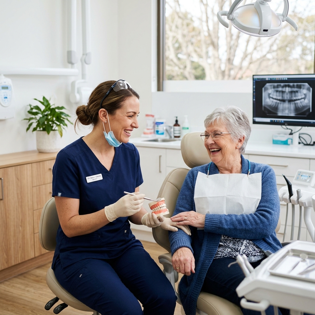 Compassionate senior dental care consultation at VVYAS Dental Clinic